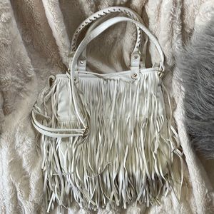 White Fringe Purse